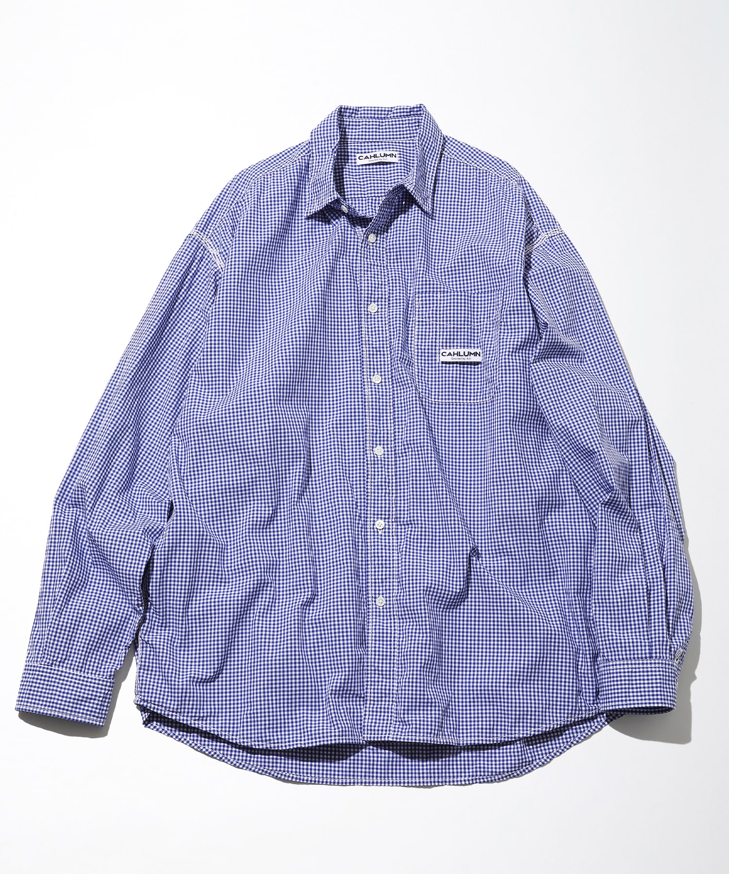 Magazine Pocket Chain Stitch Shirt “GinghamGingham”