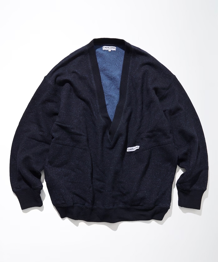 Merino Wool + Cotton Loop Back V-neck Sweatshirt