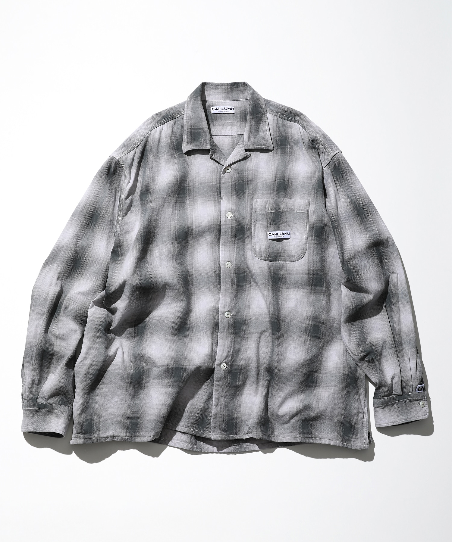 Magazine Pocket Open Collar Shirt “Ombre”