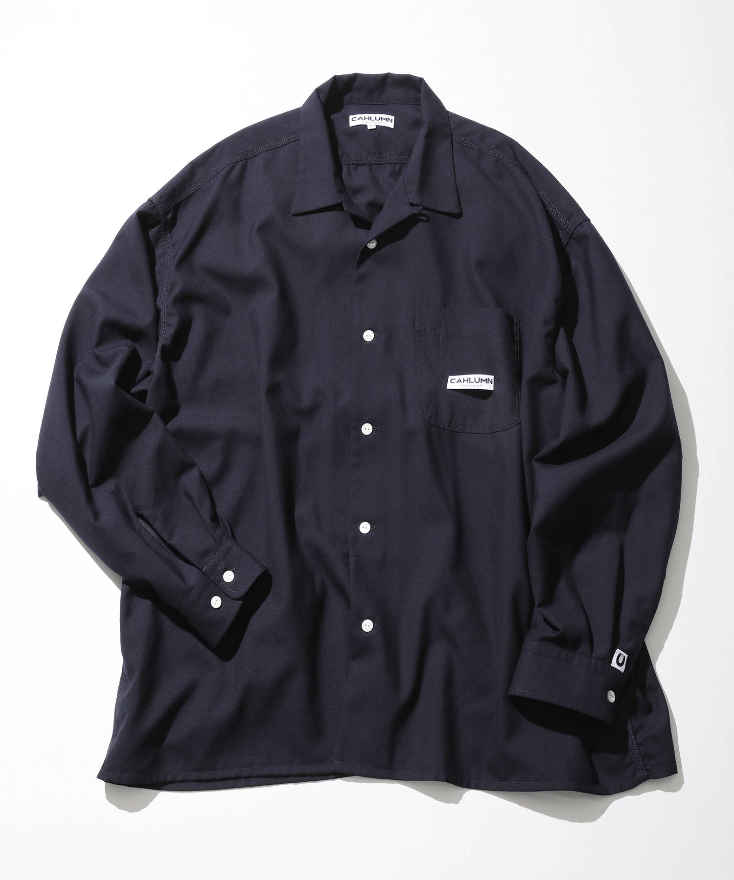 Saxony Chain Stitch Open Collar Shirt