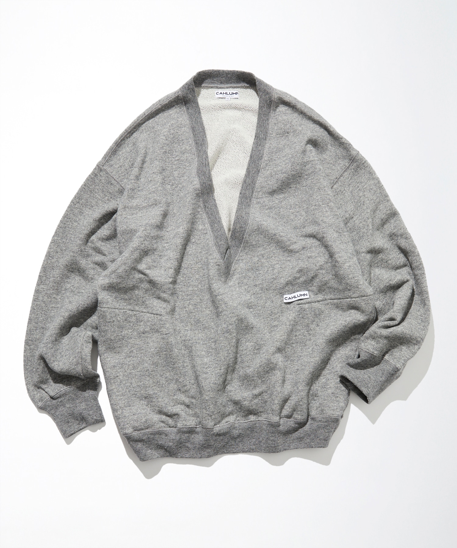 Merino Wool＋ Cotton Loop Back V-neck Sweatshirt