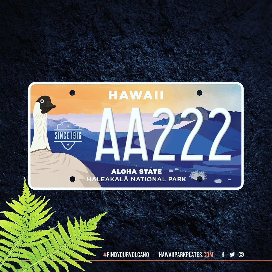 HAWAII NATIONAL PARK LICENSE PLATES