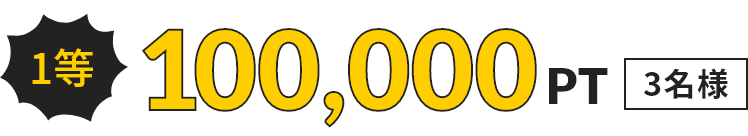 1等 100,000PT 3名様