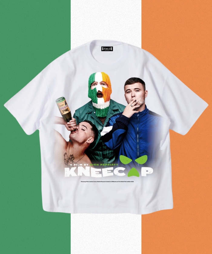 ニーキャップ Tシャツ KNEECAP 公式 Fontaines D.C. 映画「KNEECAP／ニーキャップ」​ コラボレーションアイテムが初登場