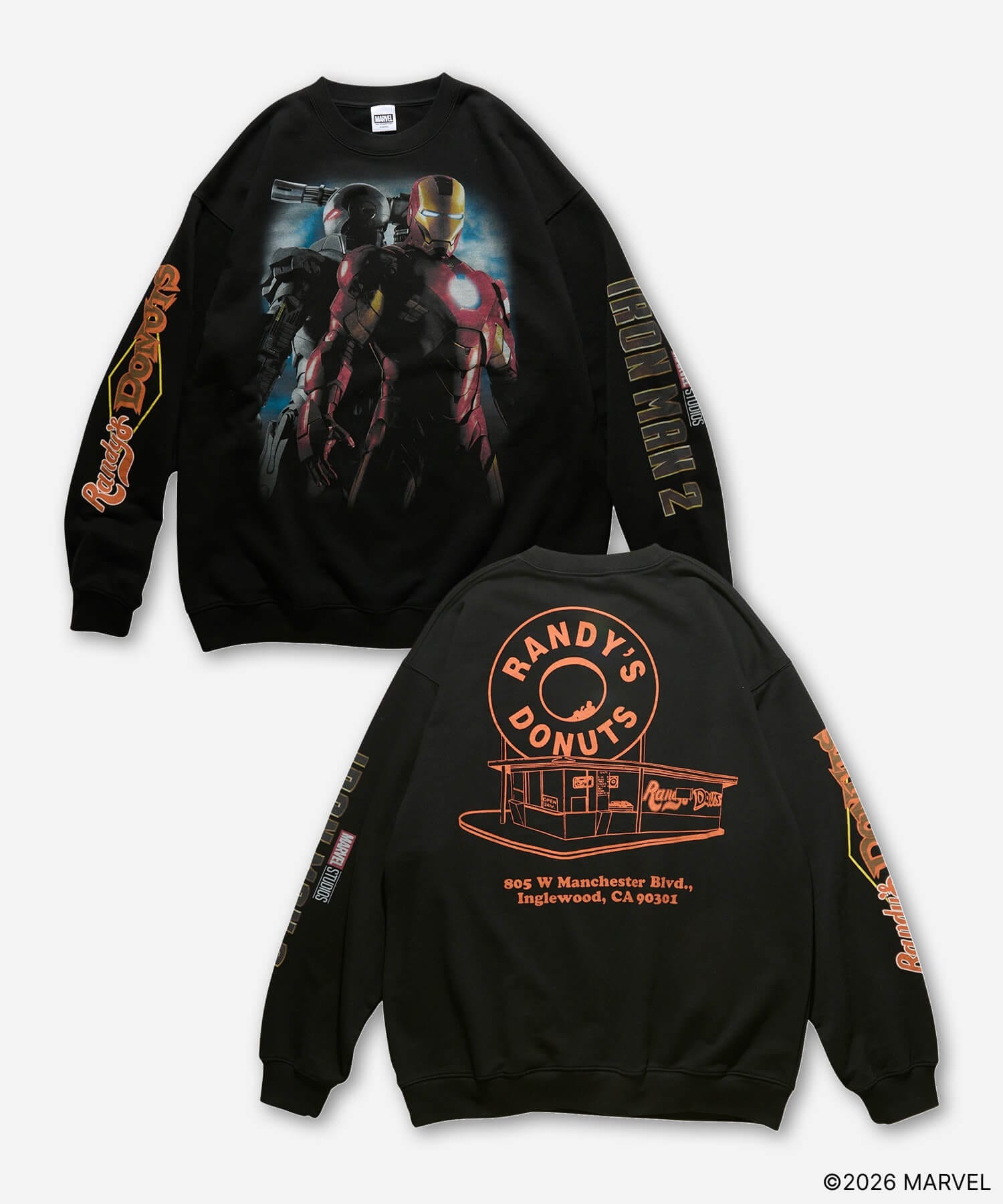 FREAK'S MOVIE/IRON MAN2/ Randys Donuts SWEAT BK｜Daytona Park