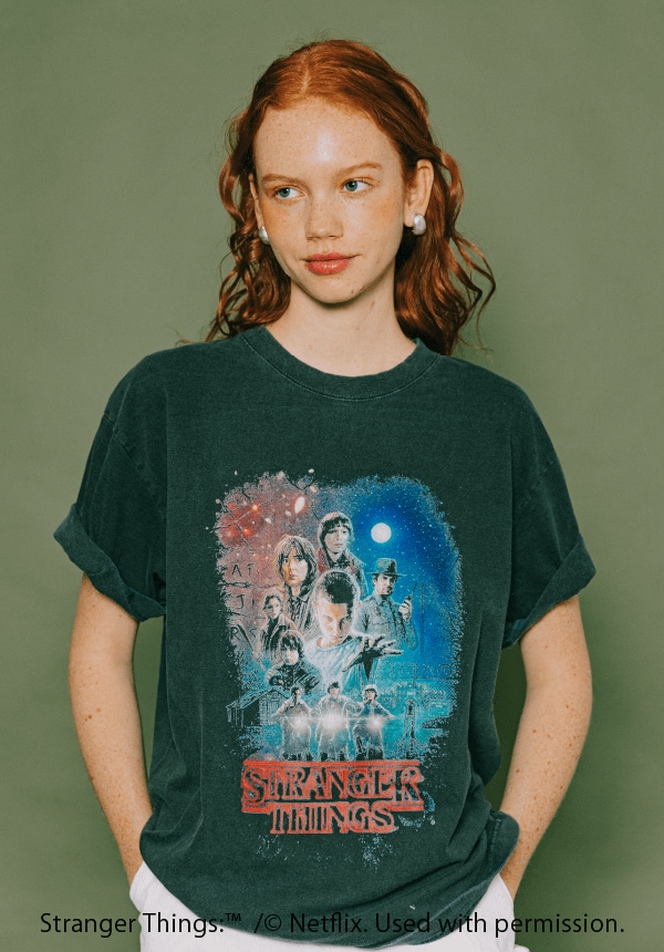 ストレンジャーシングス　ポップアップ　Tシャツ　グリーン　ノベルティ付 Stranger Thingsのスペシャルアイテムが登場！｜Daytona Park(FREAK'S