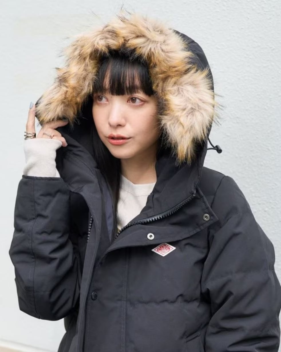 DANTON ブラック フリースコート サイズ36 中古・古着通販】DANTON (ダントン) ノーカラーフリースコート